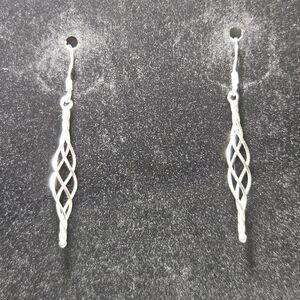 MO Celtic Twirl Dainty Weave Sterling 925 French Wire Hook Dangle Earrings